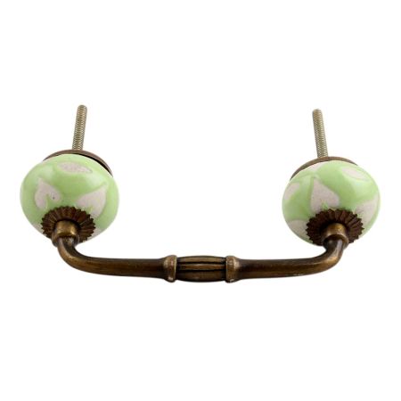 Light Green Etched Ceramic Bridge Handle